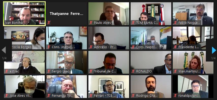 Presidentes dos TCs e convidados durante reunião do CNPTC
